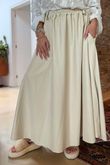 Made in Italy Runa Leather Look Skirt Ecru